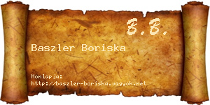 Baszler Boriska névjegykártya